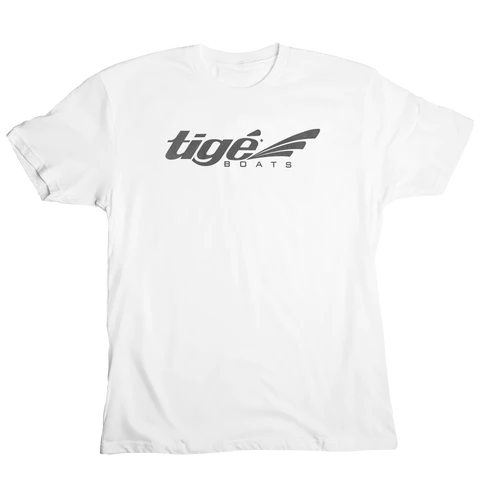 TIGE LOGO TEE - WHITE W/GREY LOGO
